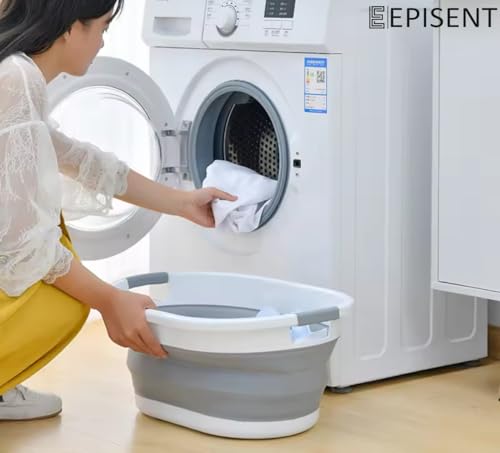 EPISENT 41 L Collapsible Laundry Basket, Foldable Pop Up Plastic Washing Tub, Space Saving Clothes Hamper with Comfort Grip Handles for Bathroom Bedroom and Laundry Room - Image 3