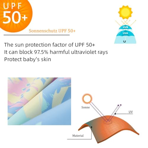 Image of UMELOK Baby Girl One Piece Swimsuit Infant Rash Guard Bathing Suit | UPF 50+ Sun Protection Swimwear,Full Zip,Long Sleeves,Soft And Comfortable Fabric,Swimming Pool,Beach