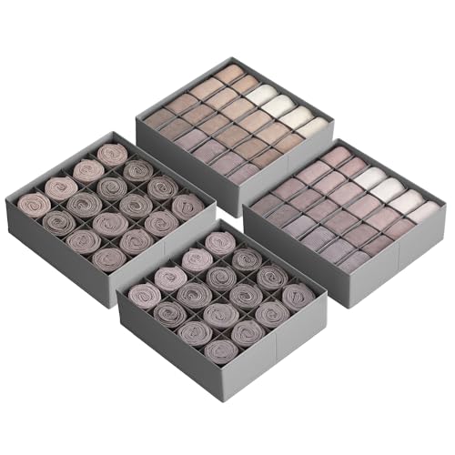 SONGMICS Unterwäsche-Organizer 4er Set, 80 Fächer, faltbar – Ansicht 1