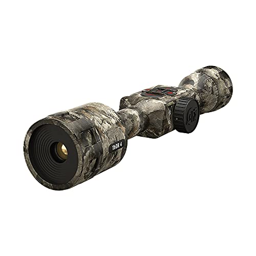 ATN MossyOak Thor 4 Smart HD Thermal Hunting Camouflage Scope w/New gen Sensor, Built-in Ballistics Calc, Video Record, Wi-Fi, 18hrs+ Battery (640x480, 1-10x Elements Terra) - theOpticGuru