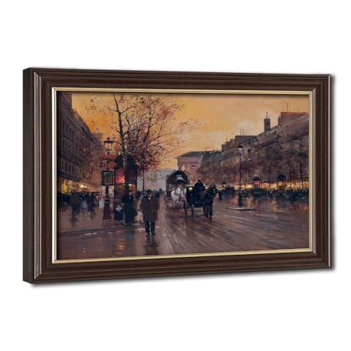 Coucher de soleil sur le boulevard de la Madelaine Paris Cortes toile nostalgique