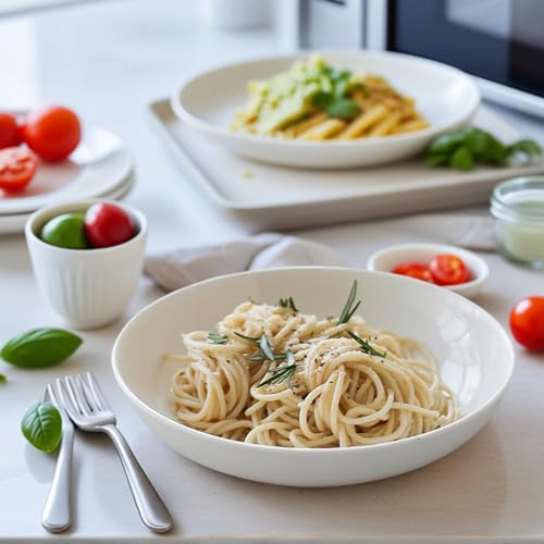DeeCoo 7 Pack Large Porcelain Pasta Bowls - Microwave & Dishwasher Safe