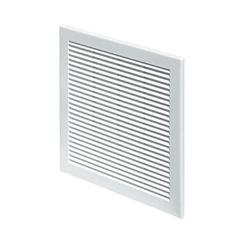 White Air Vent Grille 200mm x 200mm with Fly Screen Wall Ventilation Cover 20cm Cover