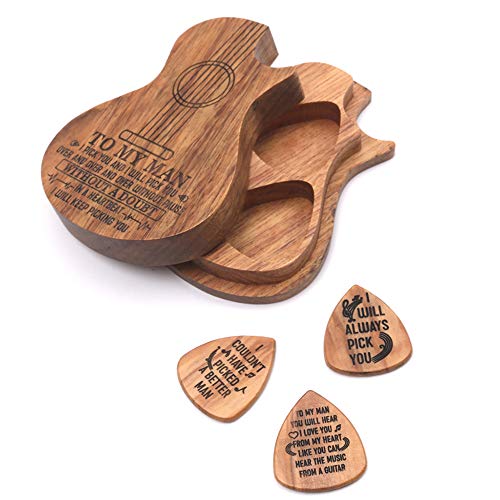 TreeLeaff Médiators en bois avec boîte en forme de guitare, médiator en forme de guitare, médiators avec médiators pour… - Les Beatles, Paul McCartney, John Lennon, RIngo Starr, George Harrison TreeLeaff Médiators en bois avec boîte en forme de guitare, médiator en forme de guitare, médiators avec médiators pour… – Image 4