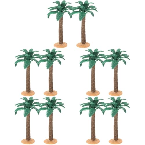 Cabilock 10pcs Landscape Palm Trees Models Decorative Palm Trees for