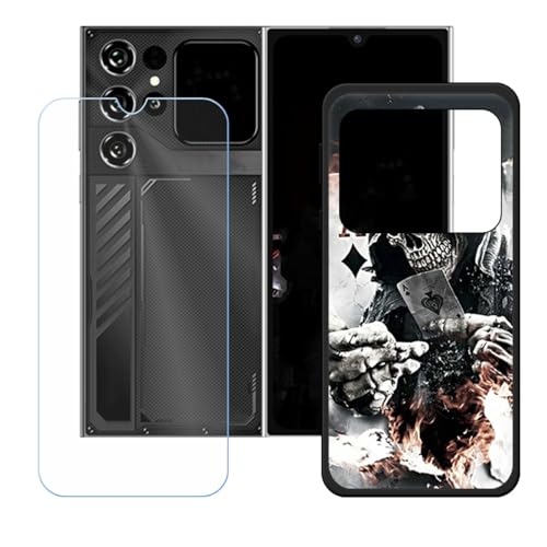 BMPNLSZ �K�p Oukitel C62 GT�p+HD�����K���X�ɓK�����ėpTPU�P�[�X�A�V���J�Q���P�[�X�o���p�[�ی�o�b�N�P�[�X-Oukitel C62 GT�p�ɓK����9�d�x�X�N���C�u�h�~�X�N���[���v���e�N�^(6,88") - WZ4