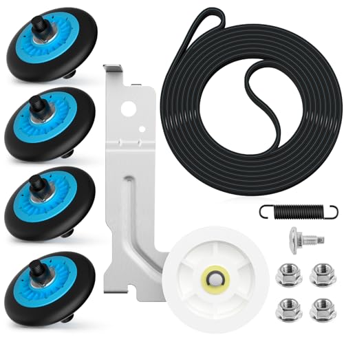 Dryer Repair Kit For Samsung Dryer Roller Replacement Kit Included DC97-16782A Dryer Roller DC93-00634A Idler Pulley and 6602-001655 Belt By WFRWFR