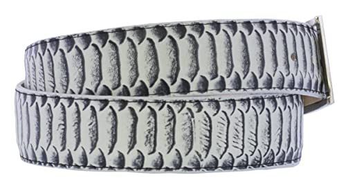 El Presidente Mens Natural Snake Python Print Leather Cowboy Belt Silver Buckle3