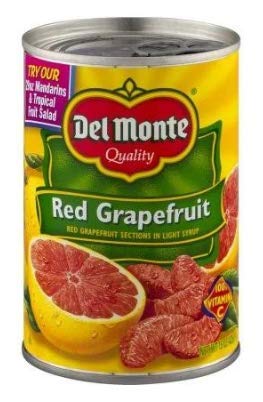 Del Monte Red Grapefruit Sections in Light Syrup 15oz Can (Pack of 6)
