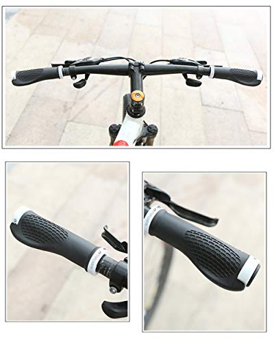 Image of TOPCABIN Ergonomic Bike Grips - Widen Holding Rubber Grips with Aluminum LockGrips for Mountain & Road Bikes