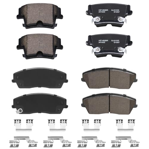 HYFTJYZ Replacement Front and Rear Brake Pads Set Compatible with Chrysler 300 and Dodge Challenger Charger Magnum,Ceramic Disc Brake Pads Front and Rear Kit for Car,Smooth Quiet Braking Performance
