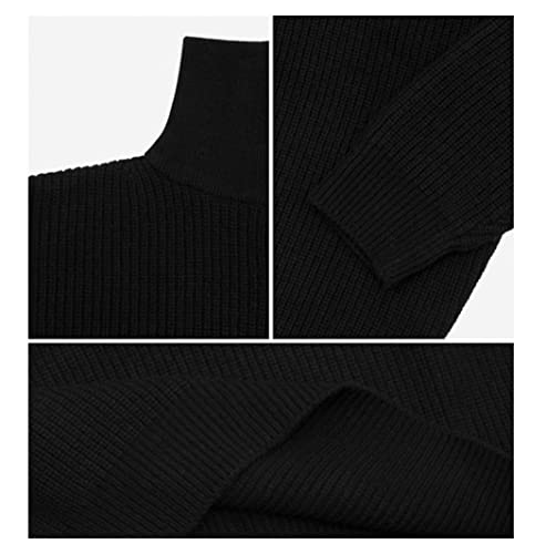Pull à revers épais homme tricot décontracté fermeture éclair