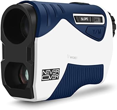 Never Over Range Finder Golfing with Vibe, Golf Range Finder with Magnet, 1200 Yard Accurate rangefinder Golf with Slope (Blue)