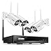 ZOSI Wireless Security Cameras System 1080P HD WiFi NVR and 4pcs 100ft Night Vision 1.0MP 720P Indoor Outdoor Wireless CCTV Cameras, AUTO-PAIR, Smartphone Remote Access (NO Hard Drive)