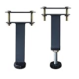 N+A KUSRUP Metal Adjustable Height Bed Furniture Foot Legs Replacements Center Frame Slat Support Leg for Platform Bed Frame Replacement Parts Risers Heavy Duty Easy Install (7.8' to 10.6')