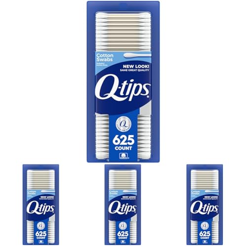 Image of Q-tips Cotton Swabs for Hygiene and Beauty Care Original Cotton Swab Made with 100% Cotton 625 Count (Pack of 4)