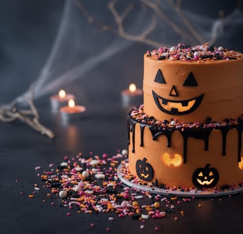Image of Manvscakes Sprinkles - Themed Sprinkles for Cake Decorating, Sprinkle Mix for Cookies, Ice Cream, Fondant Cake, Caramel Apples, Cupcakes & Other Desserts, Assorted Halloween Sprinkles, 4 oz