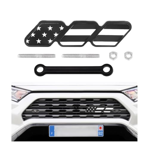 BWBWND Tri-Color Grille Decor Badge, Front Slotted Grille Emblem Decoration Insert Trims, 3-Color Stripe Decal Classic Emblem Compatible with Tacoma 4 Runner, Car Accessories (G)