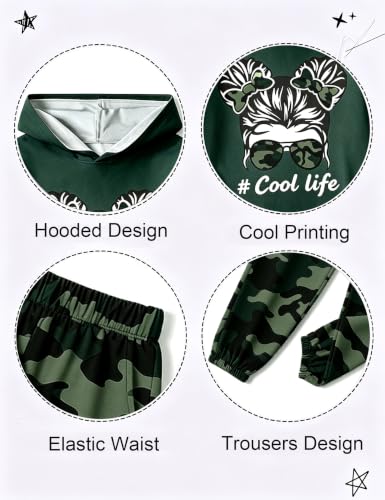 Image of Girls Fall Outfits Sweetie-girl Hoodie and Camo Pants Size 6-16