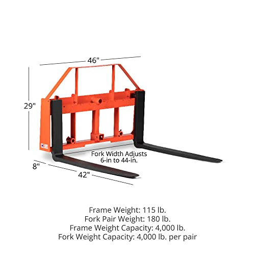 image for Titan Attachments UA USA Made Orange Pallet Fork Frame Attachment, 48�