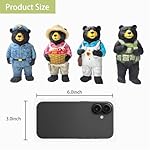 Black Bears Collectible Figurine Set 4-Piece Black Bear Statue Professional Collection with Police Doctor Outdoorsman and Farmer Characters Home Decor Gift Box - Image 2