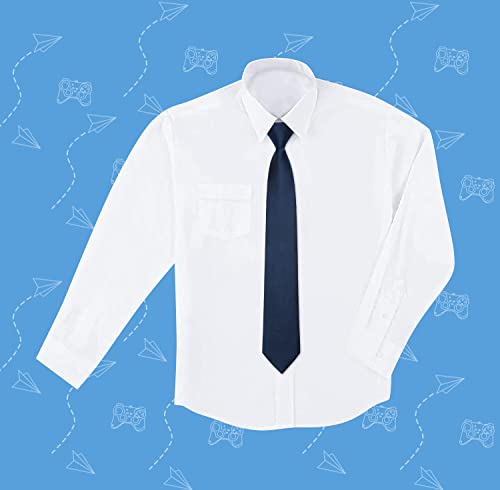 Enlision Ties For Kids Navy Blue Solid Color Pre-Tied Boys Necktie For Age 8-12 Adjustable Woven Formal Kids Tie For Wedding School Graduation #TOP4