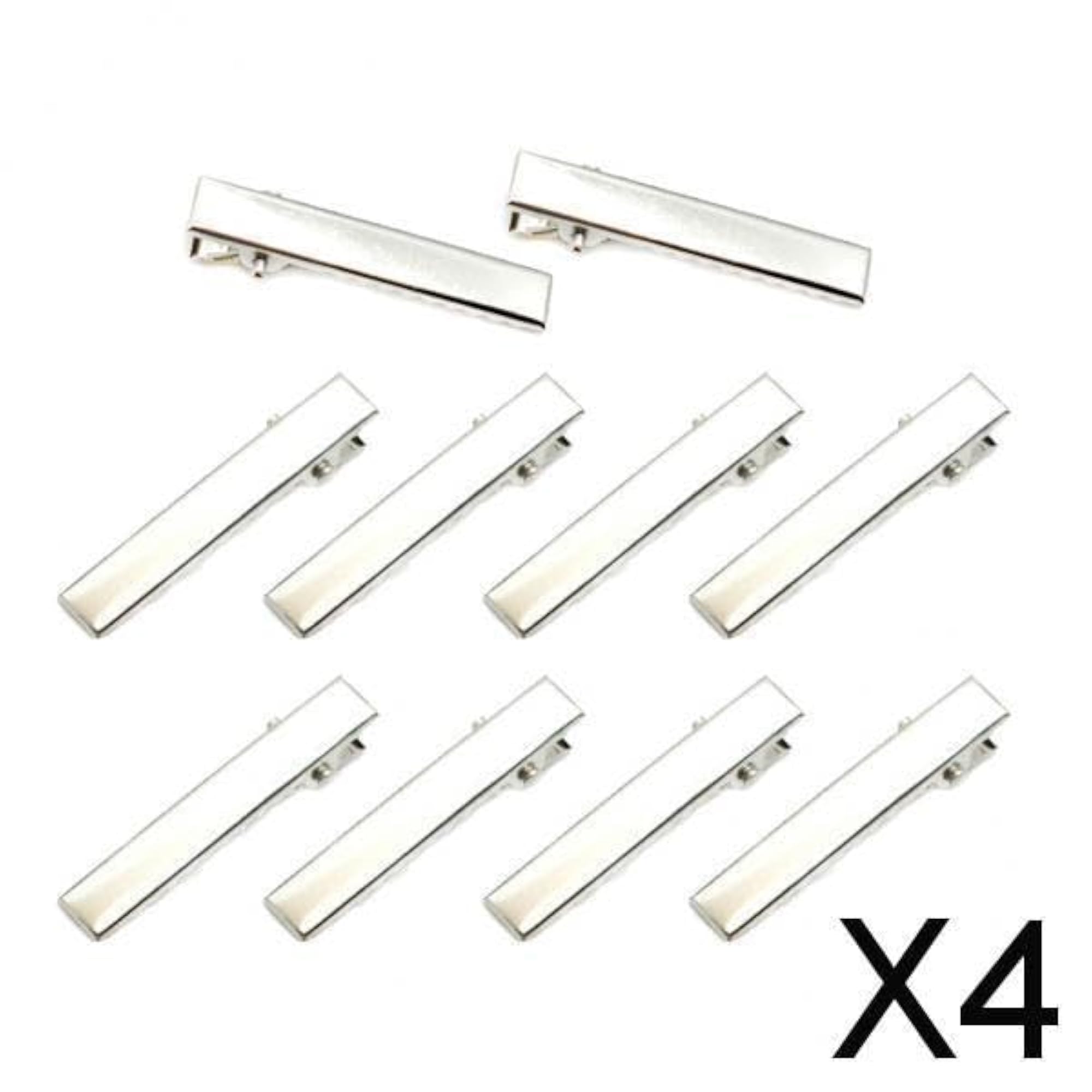 4X10pc Alligator Hair Clip Flat Single Prong Set