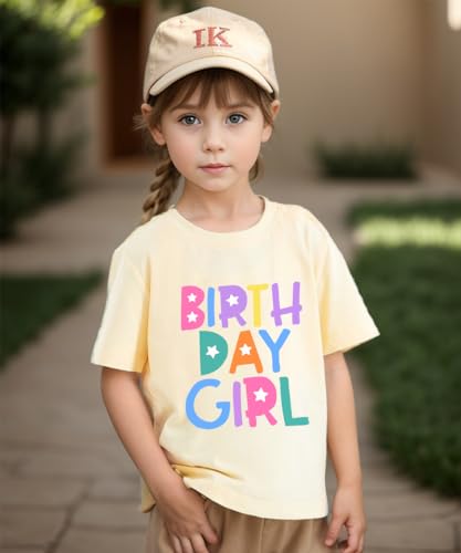 Image of Birthday Girl Shirt 2nd 3rd 4th 5th 6th 7th Girls Birthday Tshirts Cotton Short Sleeve Tee Tops Outfit