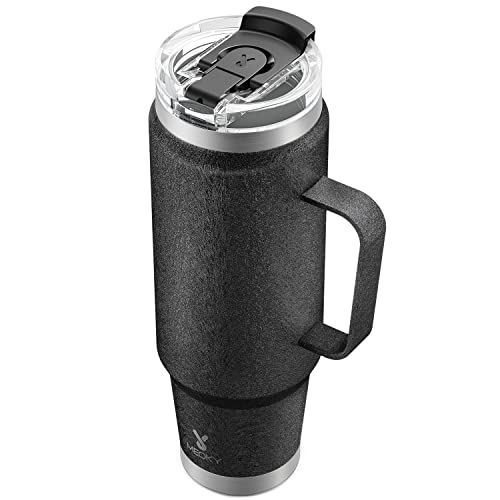 Image of Meoky 40oz Tumbler with Handle, Stainless Steel Travel Mug with 2-in-1 Straw and Sip Lid, Vacuum Insulated Coffee Mug, 100% Leak Proof, Keeps Cold for 34 Hours or Hot for 10 Hours (Night)