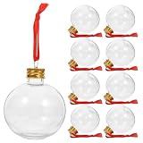 Christmas Drink Balls 12pcs Clear Ornament Balls Christmas Fillable Booze Tree Ornaments, Water Bottle Bulbs Juice Bottles Xmas Booze Pendant Ball for Cocktails, Party, Holiday Decor 150ml