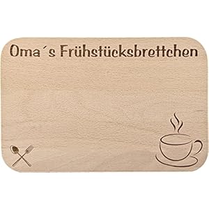 FABRIKSTORES GmbH Frühstücksbrettchen/Frühstücksbrett mit Gravur für die Oma als Geschenk – aus Holz – Geschenkidee…