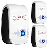 BugShield Ultraschall - Schädlingsbekämpfer–3 Stück Elektronisches Insekten & Mäuse Vertreibungsgerät mit Stecker gegen Milben,Flöhe,Bettwanzen,Mücken–Ungiftig & Geräuschlos für Schlafzimmer, Wohnung