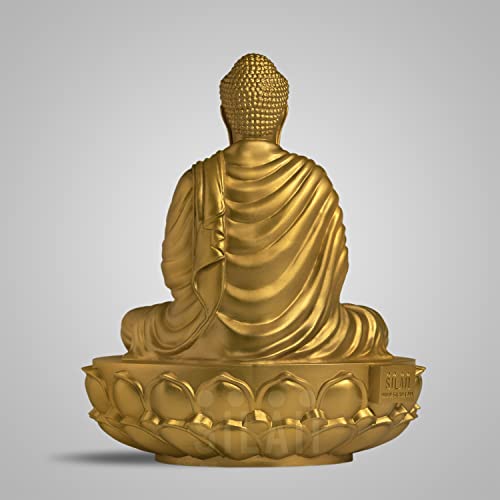 Image of SILAII Gautama Buddha Statue for Home Decor - 9 Inch | Gold Buddha Showpiece for Home & Office | Spiritual Buddha Idols for Home Decor
