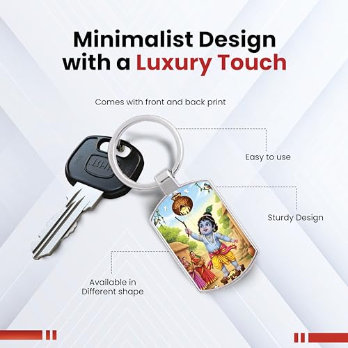 Image of Stylish Metal Keychains with Permanent Glossy Print - Inspirational Quotes & Spiritual Designs - Perfect Key chains for loved ones, Personal Use, Gifts & Return Gifts