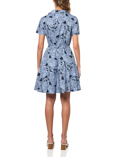 Image of Tommy Hilfiger Women's Fit and Flare Short Sleeve Shirt Dress