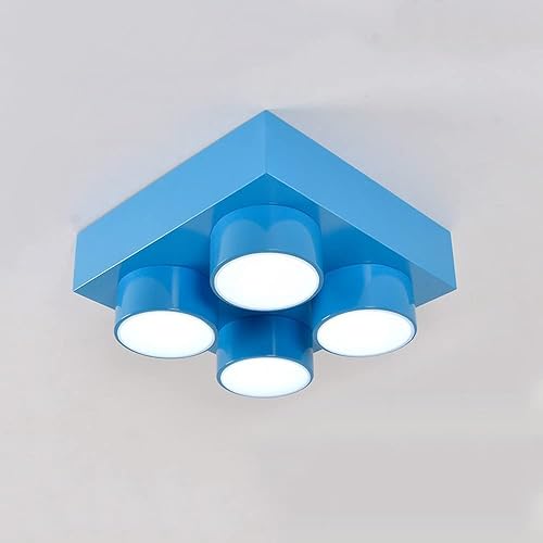 Lámpara de techo moderna para niños para habitación de niños, accesorio de iluminación de techo de montaje empotrado, colorido bloque de acrílico