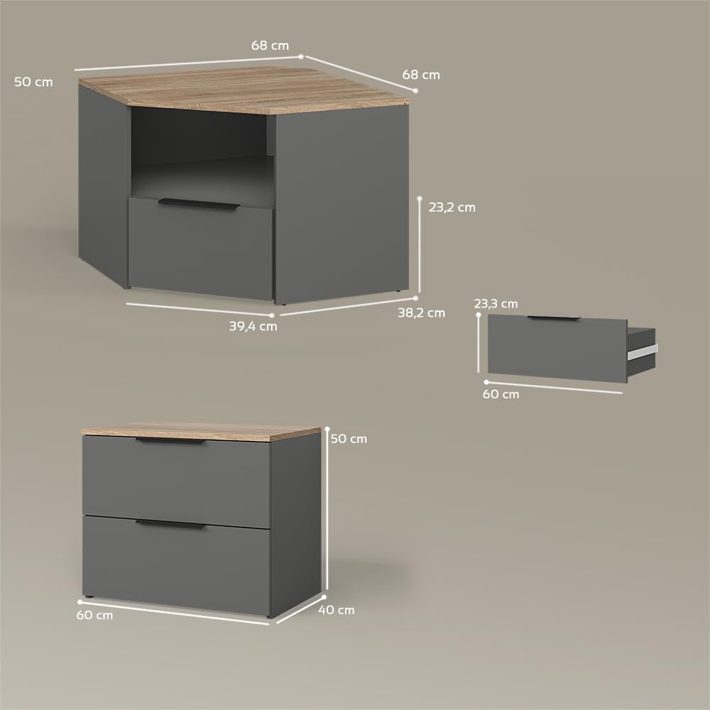 Livinity Meuble-paroi Piave Anthracite
