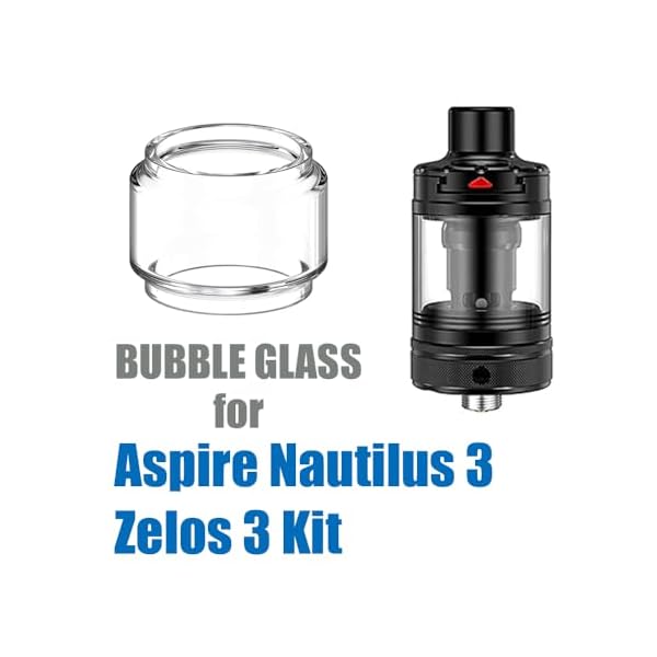 Vaportown Ersatzglas kompatibel mit Aspire Nautilus 3 Verdampfer Glas Bulb Pyrex Ersatz für Aspire Zelos 3 Kit Bubble Glass Tank (3 Stück) – Bild 3