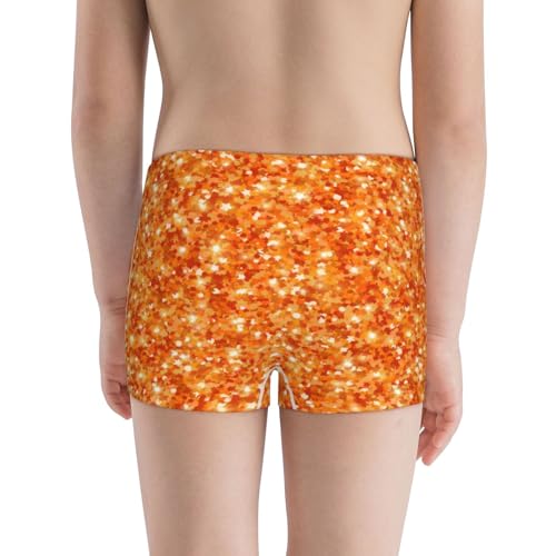 Boys' Cotton Boxer Brief Soft Underwear-Orange Glitter3
