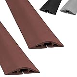 D-2 Rubber Duct Cord Cover - Length: 5FT - Color: Brown - 2 PACK (2 x 5FT Pieces = 10FT)