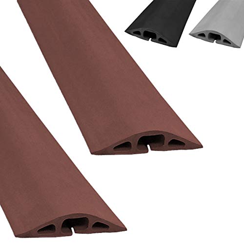 Electriduct D-2 Rubber Duct Cord Cover - Pack of 2X 5 Feet Pieces = 10 Feet Brown Floor Cable Protector