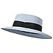Lanzom Sun Hats for Women Wide Brim Straw Boater Hat Foldable Packable Beach Hat for Summer (Light Blue, Medium)
