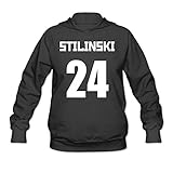 AOLM Custom Women's Stilinski NO.24 Long Sleeve Hood Sweater Size M Black