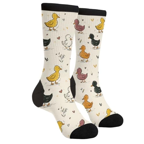 Tuaakeo Funny Ducks Novelty Socks Casual Athletic Crazy Crew Socks For Women Men Gifts