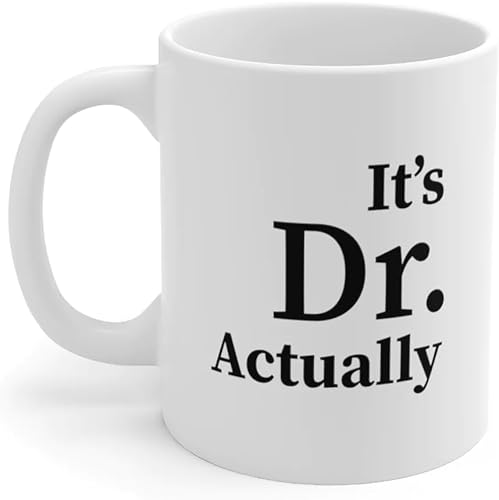 Miniatura 6 de Panvola Taza de café personalizada de cerámica con texto en inglés "It's Dr Really - Taza de café personalizada para doctorado, graduación,