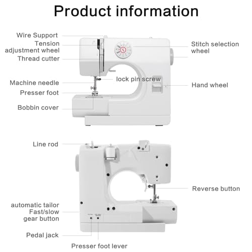 Machine à coudre 12 points facile à utiliser avec lampe LED intégrée - 3