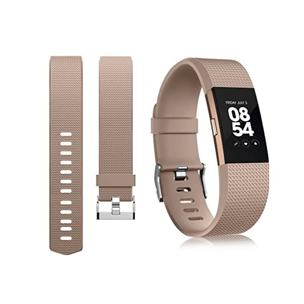 Tobfit 6 PACK Sport Bands Compatible with Fitbit Charge 2 Bands for Women Men, Soft Silicone Waterproof Straps Replacement Wristbands for Fitbit Charge 2 / Charge 2 HR Fitness Tracker - Image 2