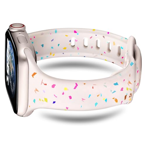 YGTIECS Nature Friendly Sport Band Compatible with Apple Watch Band 41mm 40mm 38mm 45mm 44mm 42mm 49mm for Women Men, Breathable Silicone Slim Soft Band for iWatch Series 9 8 7 6 SE 5 4 3 2 1 Ultra1/2