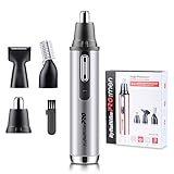 【LA SEGURIDAD】Recortador de vello con cubierta protectora, diseño giratorio interior de 360 ​​°, que elimina con precisión los pelos sin tirar doloroso y desagradable. Comodo y facil de usar. Con la batería incorporada, este recortador de pelo nasal es recargable. No tienes que preocuparte por quedarte sin energía.
