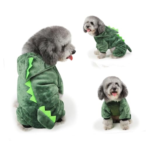 Disfraz para perros Dinosaurio coral fleece talla L miniatura 3
